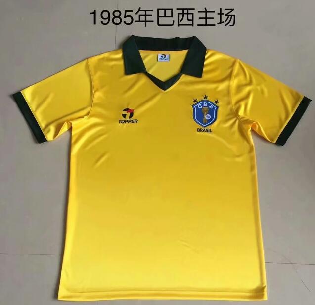 1985 Brazil Retro Home Kit Soccer Jersey